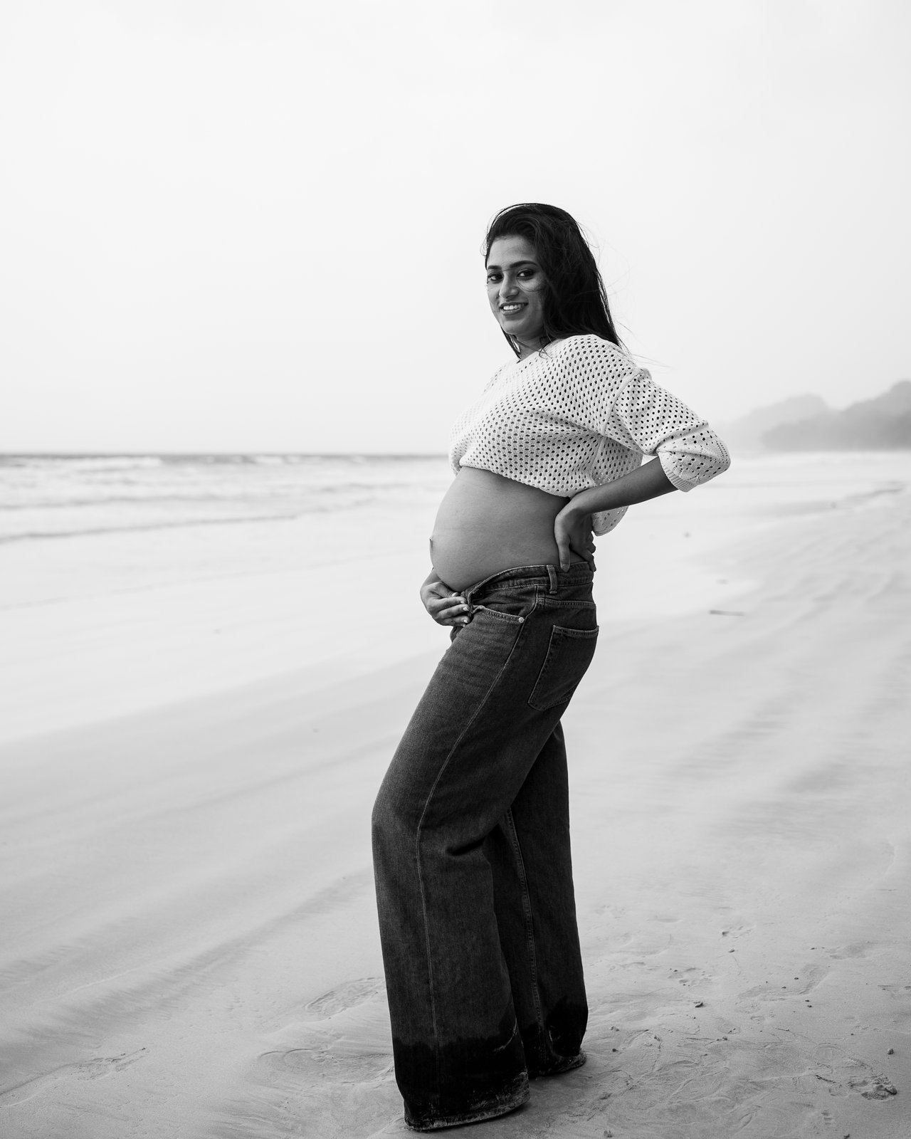 Maternity portrait on the beach